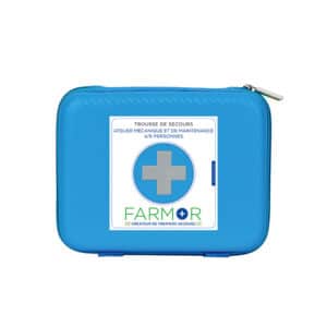 iFarmor - Trousse de secours ATELIER MAINTENANCE ET MÉCANIQUE 4/6 personnes permettant de soigner & protéger. Elle contient sparadrap, pince à écharde avec loupe...