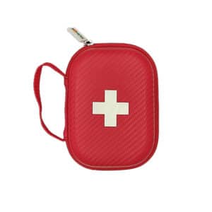 iFarmor - Trousse de secours individuelle permettant de soigner des coupures, coups, brûlures,... Trousse rouge fluo conçue pour répondre à tous types de risques.