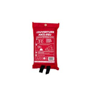 iFarmor - Couverture anti-feu rigide 120 cm x 180 cm, contenue dans un étui tissu rouge