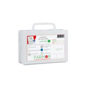 iFarmor - Coffret de secours lave œil individuel contenant compresses oculaires ainsi que des dosettes de sérum physiologique
