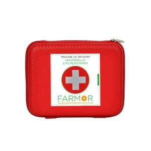 iFarmor - Trousse de secours 5/10 personnes permettant de soigner. Trousse PU rouge fluo semi-rigide et imperméable conçue pour répondre à tous types de risques.