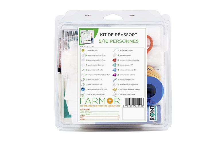 Armoire premiers secours & pharmacie pour 10 personnes