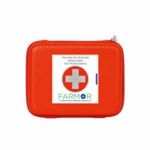 iFarmor - Trousse de secours MENUISIER 2/4 personnes permettant de soigner & protéger des blessures. Elle contient pansement, pinces à échardes...