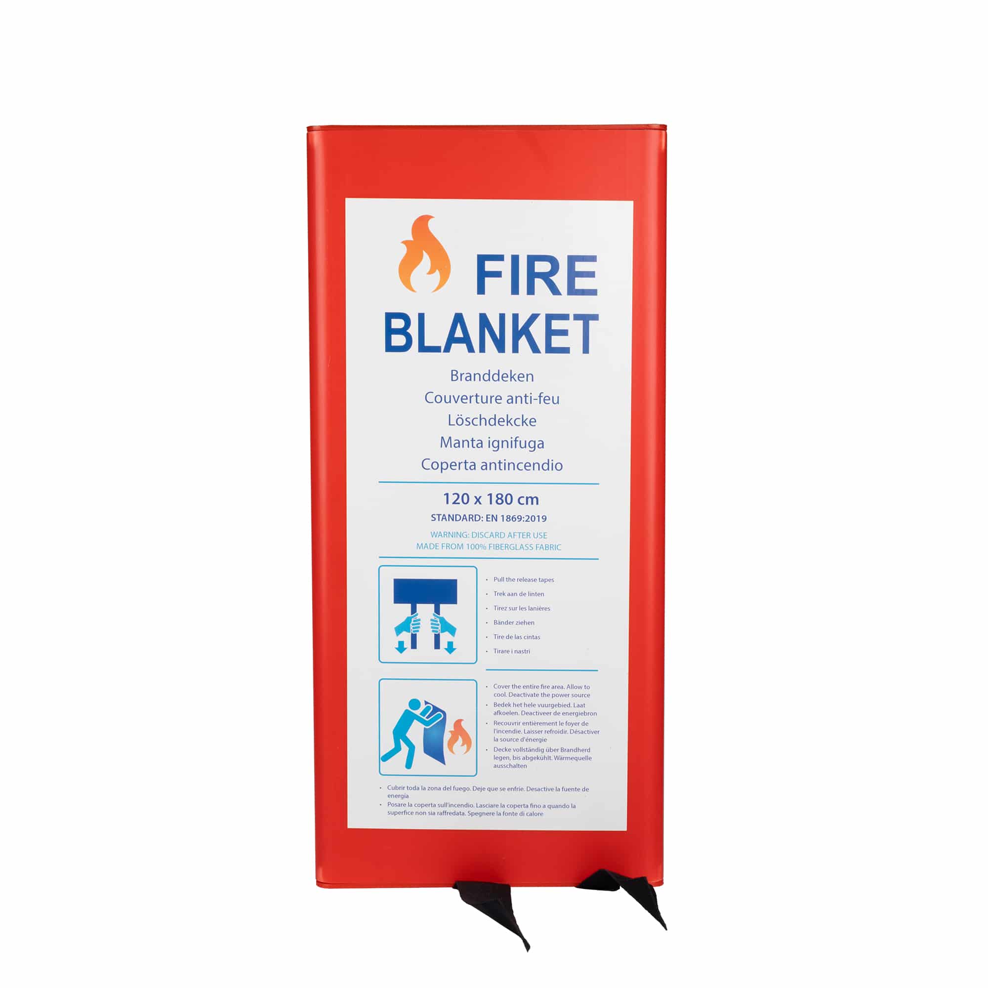 Farmor - Couverture anti-feu rigide 120 cm x 180 cm, contenue dans un étui tissu rouge