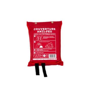 iFarmor - Couverture anti-feu rigide 180 cm x 180 cm, contenue dans un étui tissu rouge
