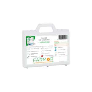 iFarmor - Valise de secours multi-activités 1 personne permettant de soigner. Elle contient compresse imprégnée d’une solution anti-coup, bande extensible…