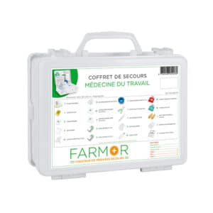 iFarmor : Coffret multirisques Médecine du Travail : coffret de secours établi selon les recommandations de la Médecine du travail, permettant de soigner.