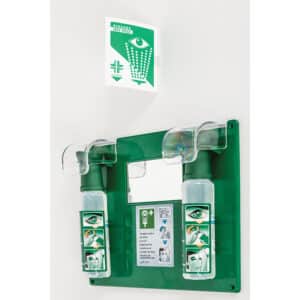iFarmor - Station oculaire murale contenant 2 flacons de sérum physiologique stérile 250 ml pour les rinçages oculaires