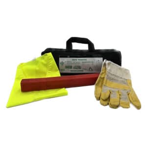 iFarmor - Pack véhicule contenant triangle de pré signalisation homologué CEE R 27, gilet fluo de signalisation homologué CE EN 471 et une paire de gants