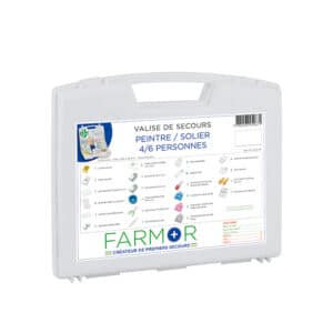 iFarmor - Valise de secours PEINTRE 4/6 personnes permettant de soigner & protéger. Elle contient écharpe triangulaire, œillères operculées...