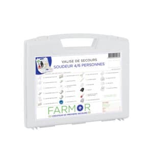 iFarmor - Valise de secours Soudeur 4/6 personnes permettant de soigner. Elle contient pansements compressifs stériles, rince oeil, pansements brûlures...