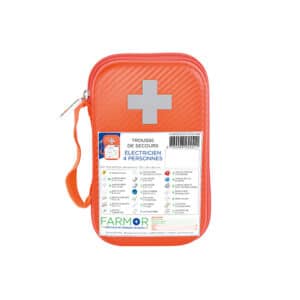iFarmor - Trousse de secours ÉLECTRICIEN 4 personnes permettant de soigner & protéger. Elle contient compresses anti coups, pince à échardes...