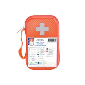 iFarmor - Trousse de secours MIROITIER/VITRIER 2/4 personnes permettant de soigner & protéger. Elle contient pansement compressif, œillères operculées...
