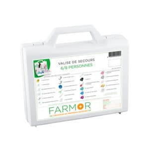 iFarmor - Valise de secours 6/8 personnes permettant de soigner. Elle contient couverture de survie, compresses anti-coups, pince à échardes