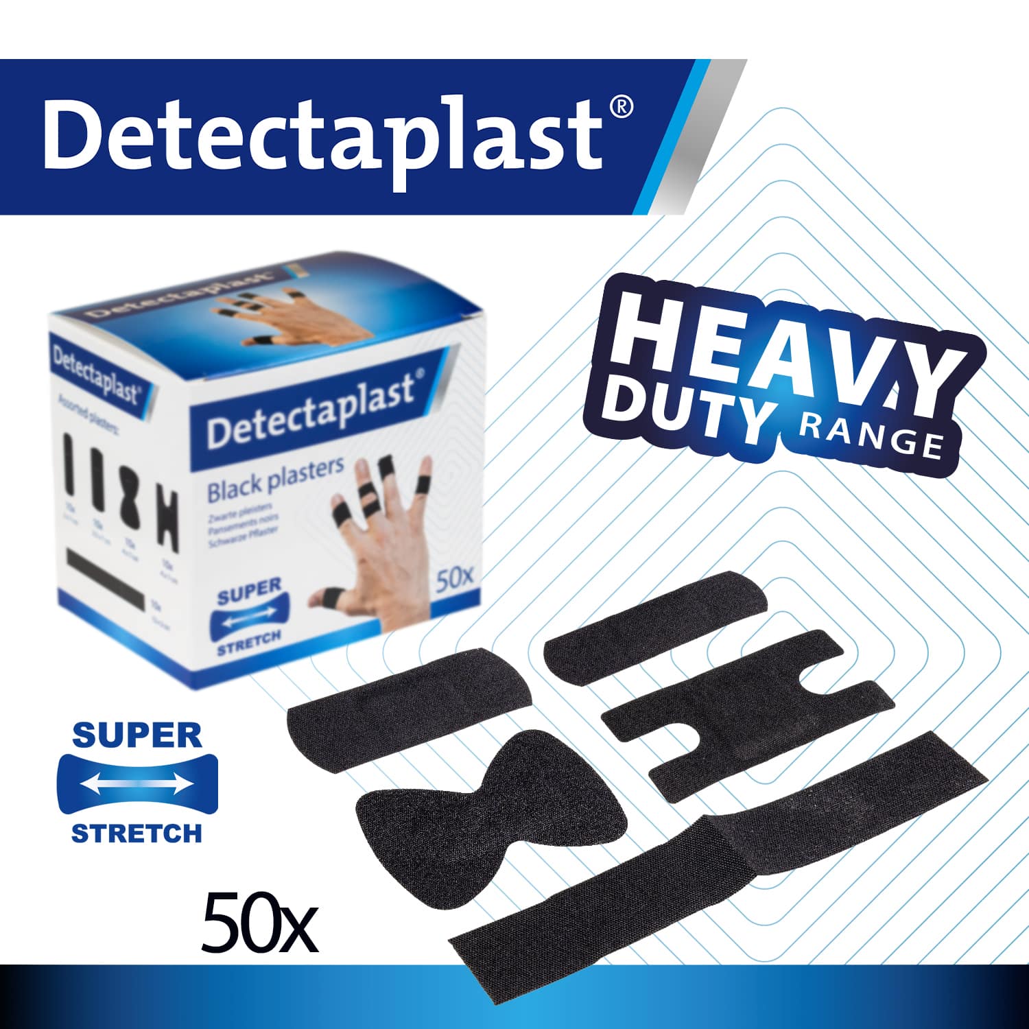 8642E Boite de 50 pansements panachés en tissu élastique