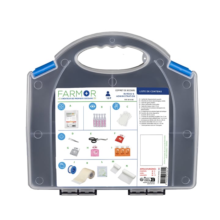 Coffret de secours Bureau et administration 10 personnes